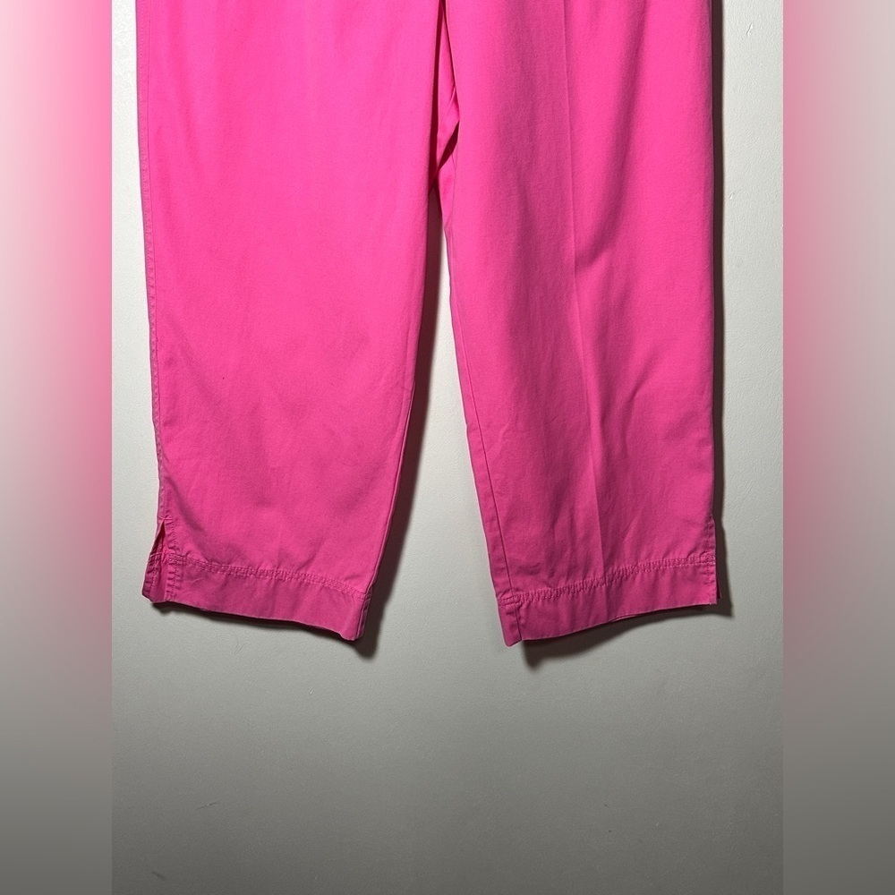 Pendleton Cotton Wide Leg Vibrant Pink Ankle Pants Size 12 Spring Office - Picture 3 of 8